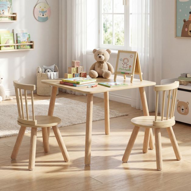 Coast Kindertafel met 2 Stoelen - Naturel - 60 x 60 x 43,5 cm