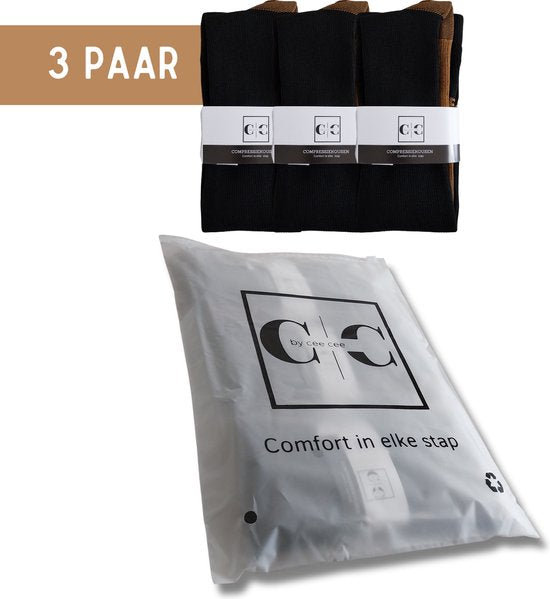 Compressiekousen 3 Paar - Steunkousen Vrouwen en Mannen - Compressie sokken - Hardloopsokken - Sportsokken - Maat 36-40 S/M