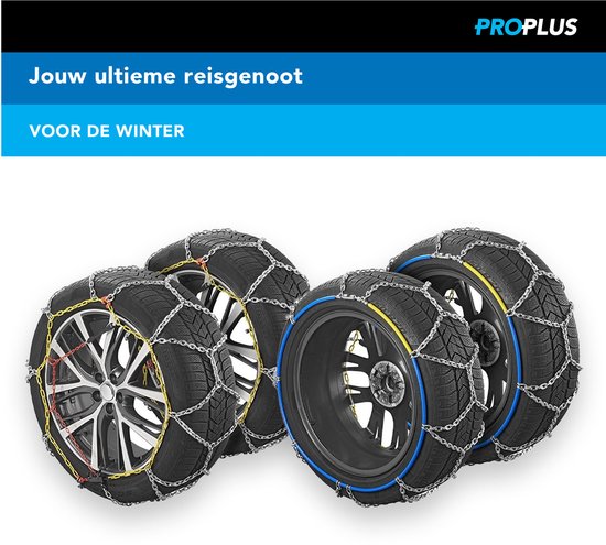 ProPlus Sneeuwkettingen - KNR255 - 16 mm stalen schakels - Önorm Keurmerk - Veiligheid - Banden - Snelle en Eenvoudige Installatie - Voor verschillende bandenmaten - Inclusief reparatieschakels en koffer - Set van 2 - 4x4 voertuig - Minivan SUV/MPV