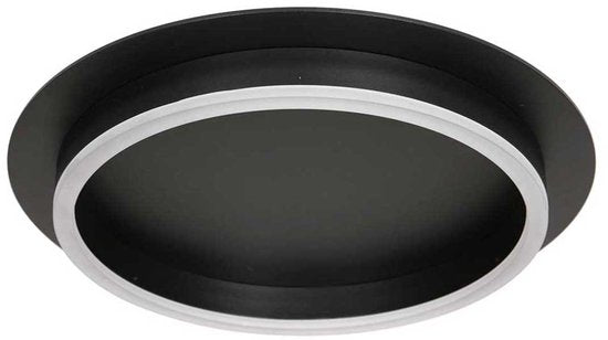 Plafonnieres Ringlux 3655ZW zwarte plafondlamp Ø32 cm met warm LED licht, metaal en kunststof, trendy design, merk Steinhauer