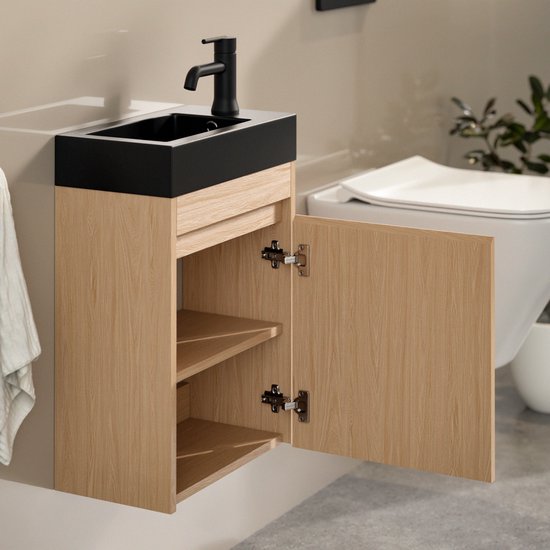Mirlux Toiletmeubel Licht Eiken - Fonteinmeubel - Wc Kastje - Wc Meubel - 40cm