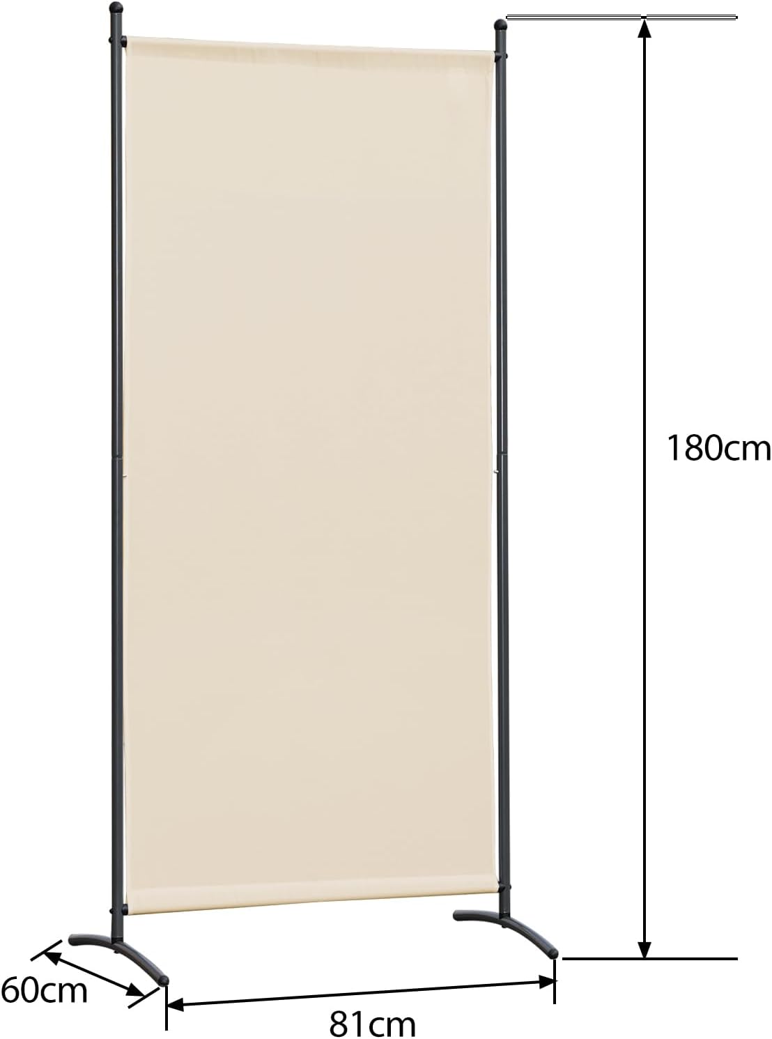 Angel Living Paravent - 1-delig - 80x180 cm - Opvouwbaar - Staal & 160 g/m² Polyester - Ruimteverdeler & Inkijkbescherming - Beige