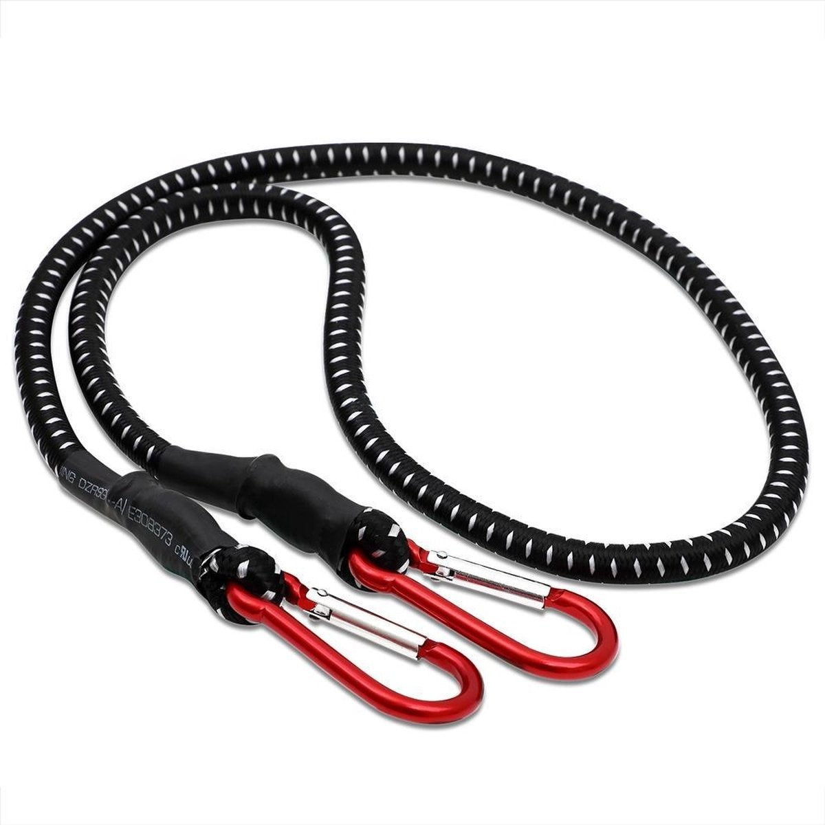 2 x Rubberen Bagagespin met karabijnhaak 100cm x 10 mm Ø