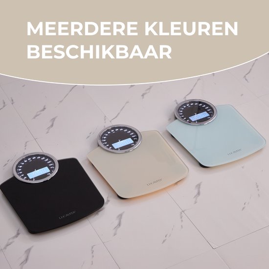 LUCAVITA® Personenweegschaal Dual Display Retro met Meetlint Lichaam - Digitaal - Analoog - Analoge - Beste Koop - Vintage