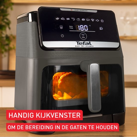 Tefal Easy Fry Silence XXL EY846H - Stille Airfryer XXL 7L - 1700W - 43 dB - 10 Programma's - 55% Sneller - Voor 8 Personen