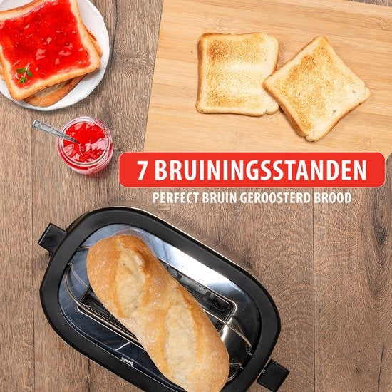 alpina Broodrooster met Tostiklemmen - 7 Niveau's - Zilverkleurig
