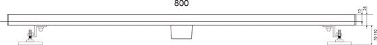 Douchegoot - 80cm - Mat Zwart - Tegelrooster - RVS - Met Flens