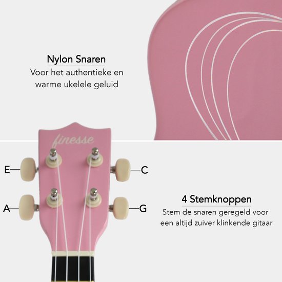Finesse® Kahului Edition Ukulele 21" – Kindergitaar Meisje & Jongen – Speelgoed gitaar – Ukelele