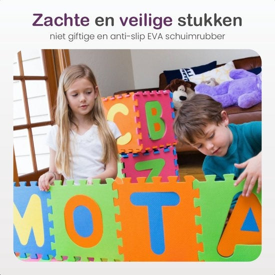 Gofun Speelmat XL u2013 180 x 180 cm u2013 Foam u2013 Opvouwbaar u2013 Baby u2013 Tegels u2013 Multicolor u2013 Puzzel 86u2013delig