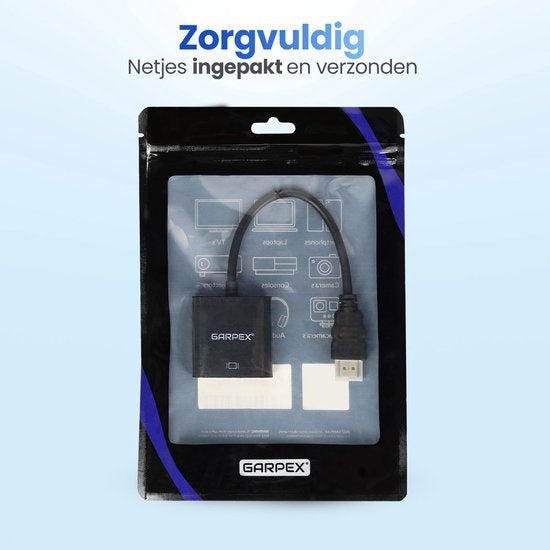 Garpex® HDMI naar VGA Adapter – HDMI naar VGA – Full HD 1080P – Male naar Female - HDMI Kabel - Extra Monitor