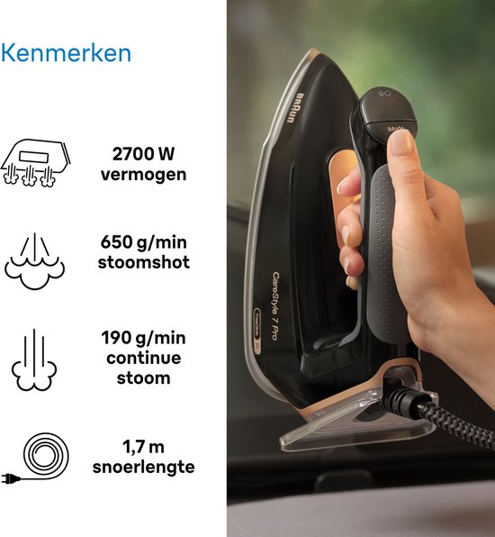 Braun CareStyle 7 Pro IS7286BK - Stoomgenerator - Automatische Instellingen - Halveert Strijktijd - Zwart