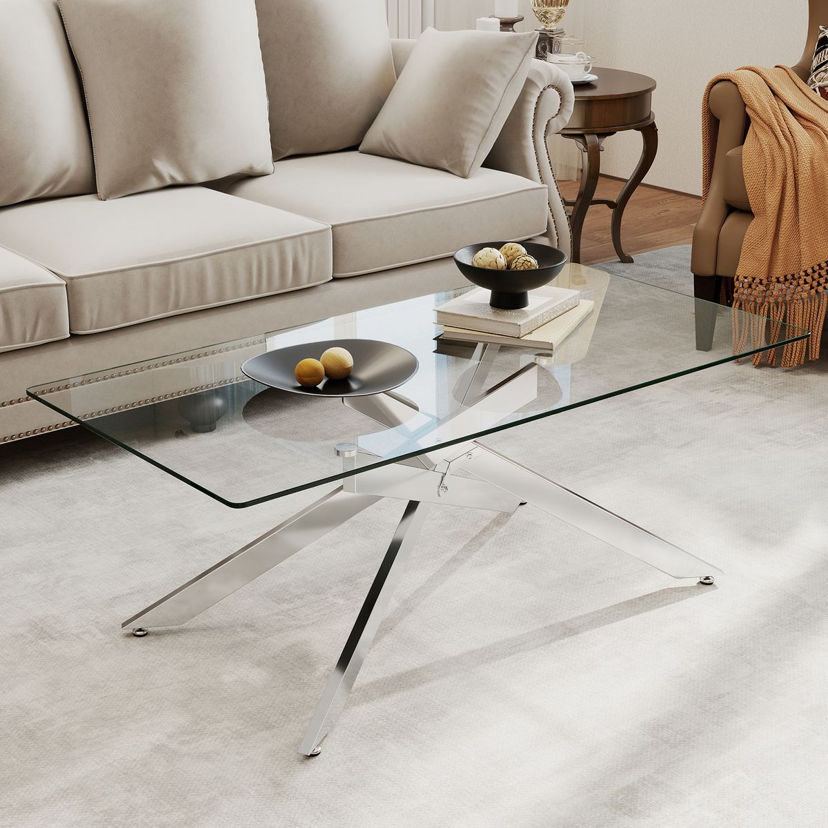 Coast Salontafel - gehard glas - modern design - silver 120 x 60 x 45,5 cm