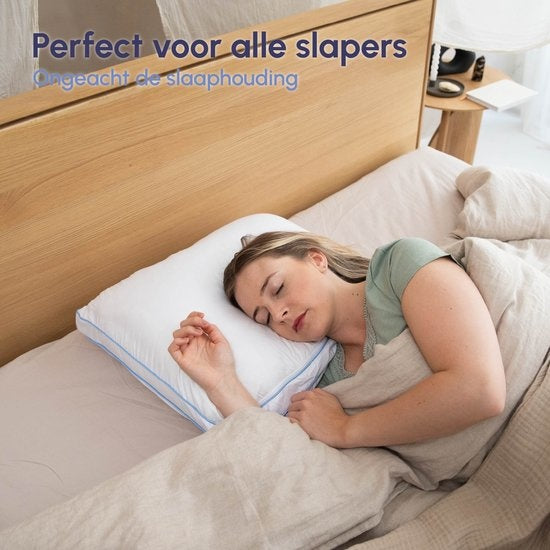 Calmzy Verstelbaar kussen - hoofdkussens slaapkamer- hoofdkussen nekklachten - hoofdkussen 50x60 - hoofdkussen zijslaper