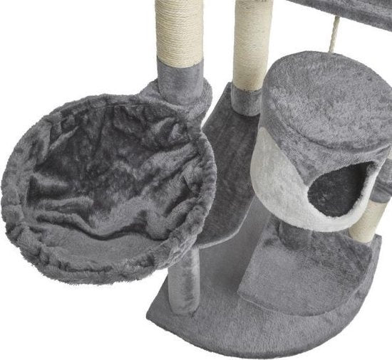 tectake® - Krabpaal Fippi grijs/wit - 402184 - kattenkrabpaal - kattenpaal