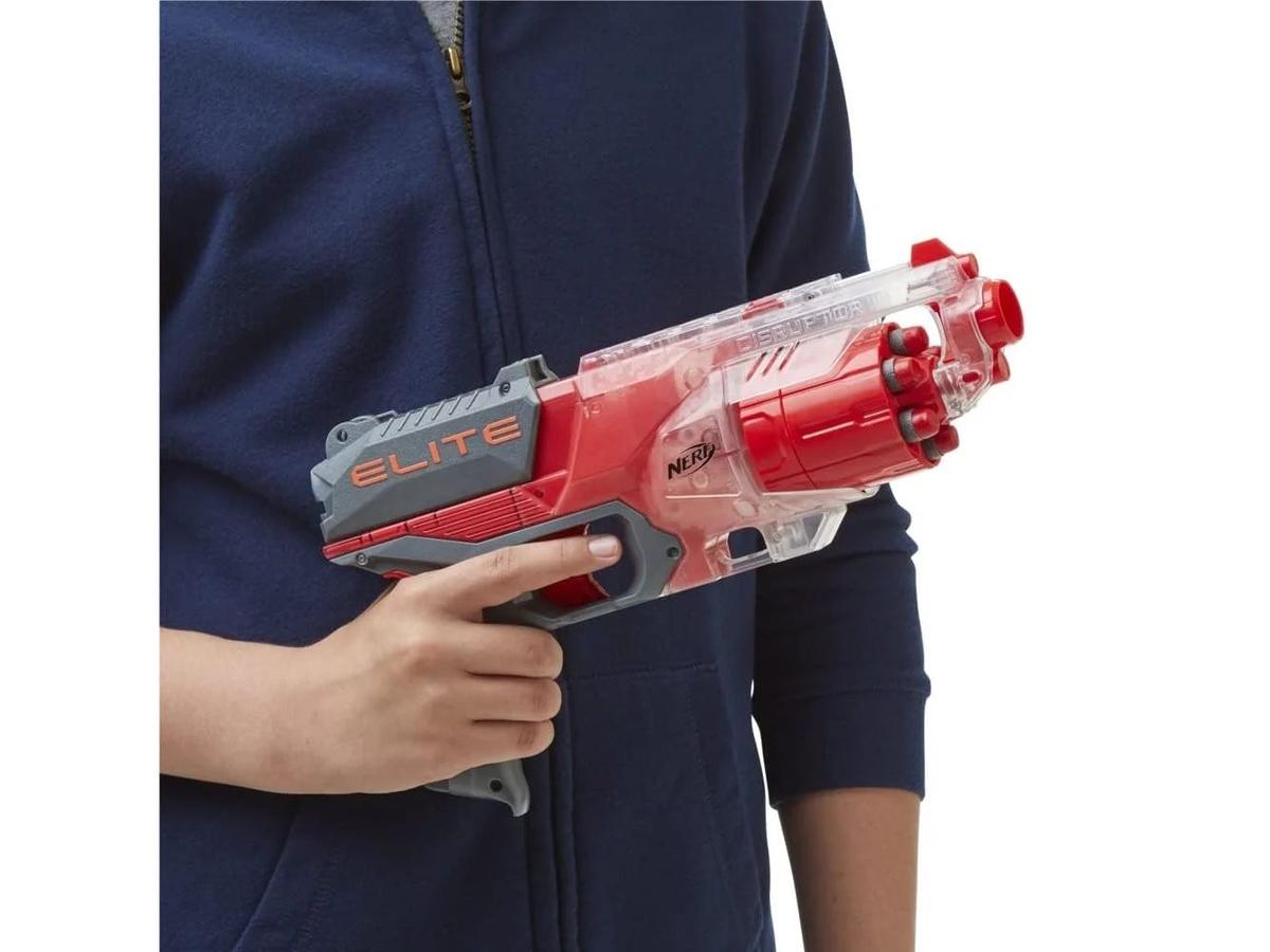 Nerf N-Strike Elite Disruptor Blaster - 6 Pijltjes - Afmetingen 32 x 8 x 23 cm - Blauw