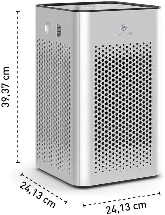 Medify Air MA-25 Luchtreiniger – 170 m³/u Air Purifier – HEPA H13 Filter & Touchbediening – Nachtmodus – Luchtfilter tegen Hooikoorts, Allergieën & Huisstofmijt – Zilver