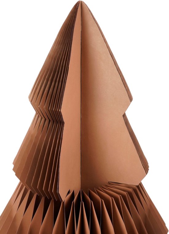 Mica Decorations Papieren Kerstboom - Opvouwbare Kunstkerstboom - H152 x Ø104 cm - Kerst Decoratie - FSC Mix - Bruin