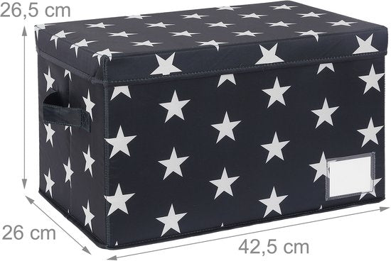 Kerstballen opbergbox - voor 30 ballen - met etiket - grijs