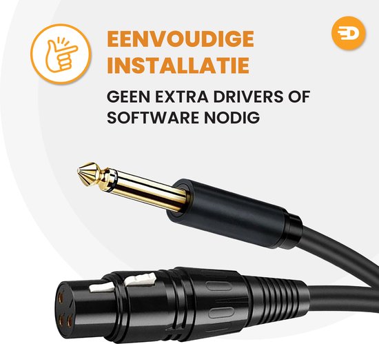 Drivv. Premium XLR Kabel - XLR female naar 6.35 mm jack male - Stereo Jack - 3 meter