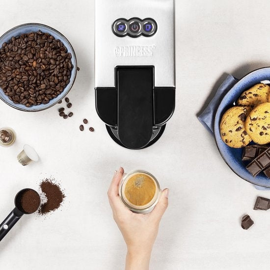 Princess 249450 Multi Capsule Filter-koffiezetapparaat - Staal 4-in-1 - Geschikt voor meerdere koffiesoorten