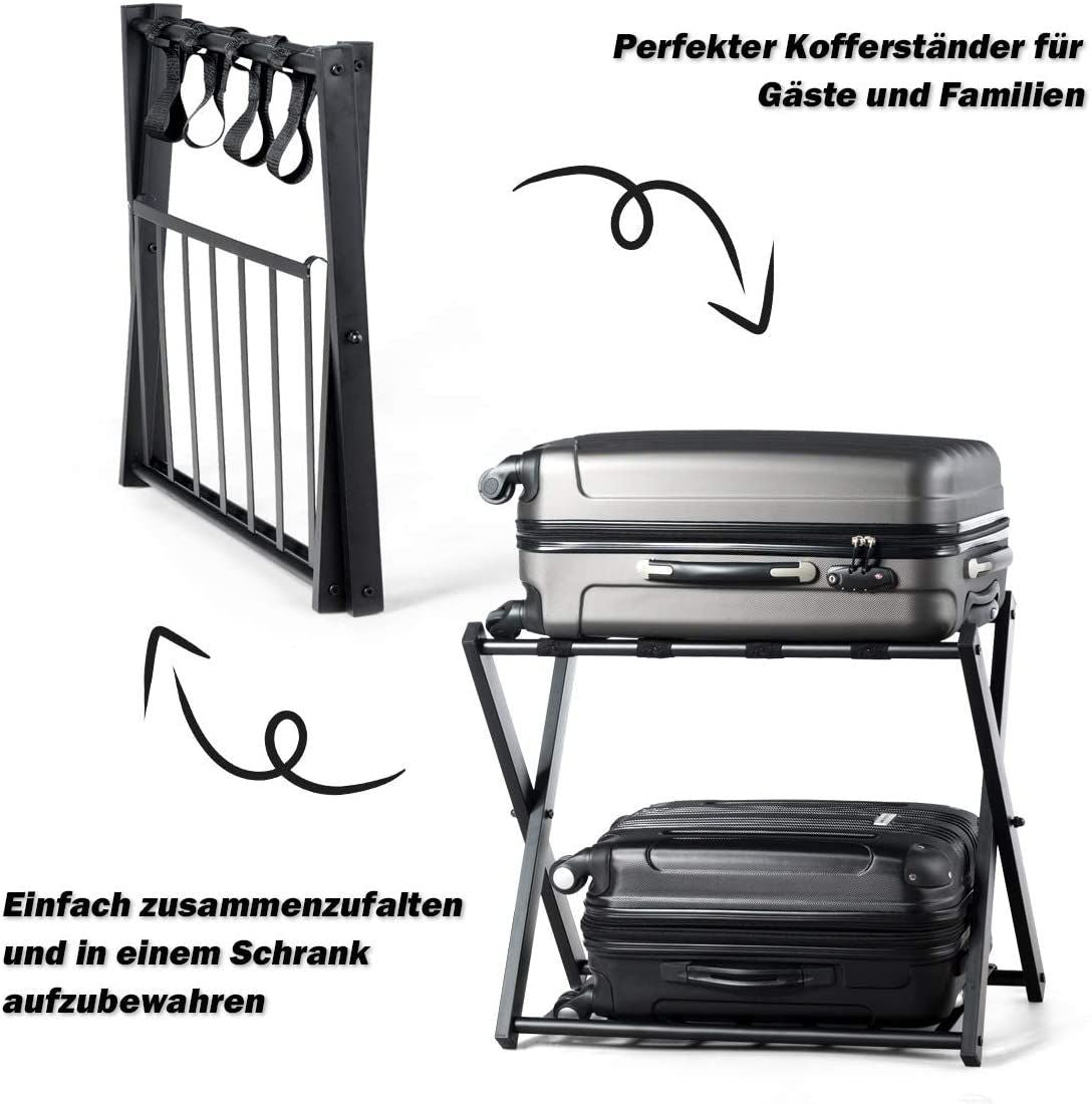 Coast set van 2 standaard bagagerekken - Dubbellaags bagagehouders - Max. 60KG - 68 x 43 x 58 cm - Zwart