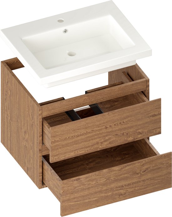 Mirlux Badkamermeubel - 60 cm - Wastafel - set - Eiken