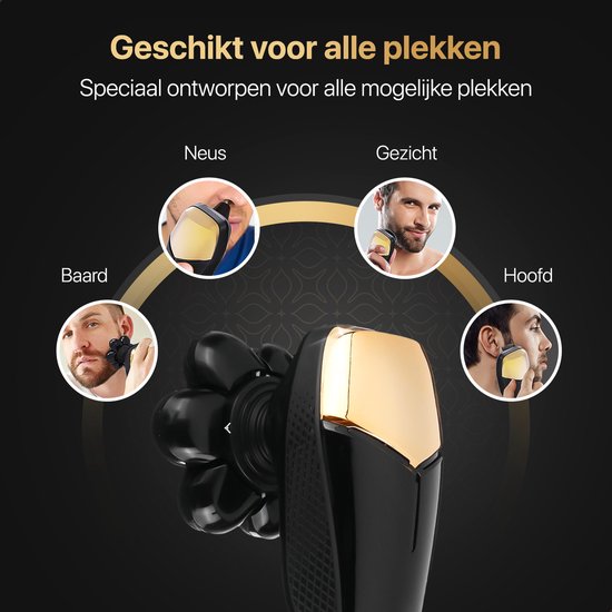 Wellshave 5 in 1 Scheerapparaat Mannen Deluxe - Gezicht en Hoofd Trimmer - Nat en Droog Shaver - Neustrimmer - Skull shaver