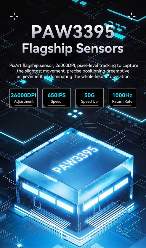 Attack Shark X3 draadloze gaming muis PAW3395, superlicht 49 g, 26.000 DPI, tri mode 2.4G Bluetooth en USB C, 200 uur batterij, programmeerbare knoppen