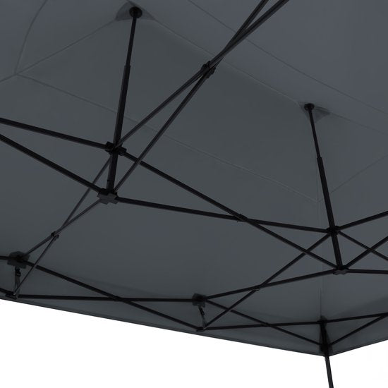 VONROC Partytent - 3x4.5 m – Premium easy-up Partytent – Modulair ontwerp - Opvouwbaar – Waterdicht – Stalen Frame - 50+ UV Bescherming - Incl. Opbergtas - Grijs