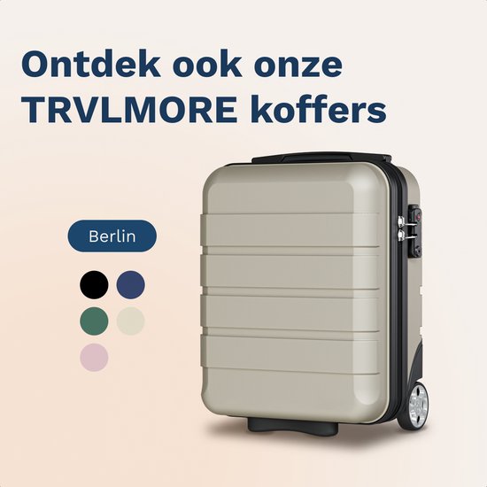 TRVLMORE Handbagagekoffer - 40x30x20 cm - Underseater - 24L - Cijferslot - 4 Wielen - Champagne