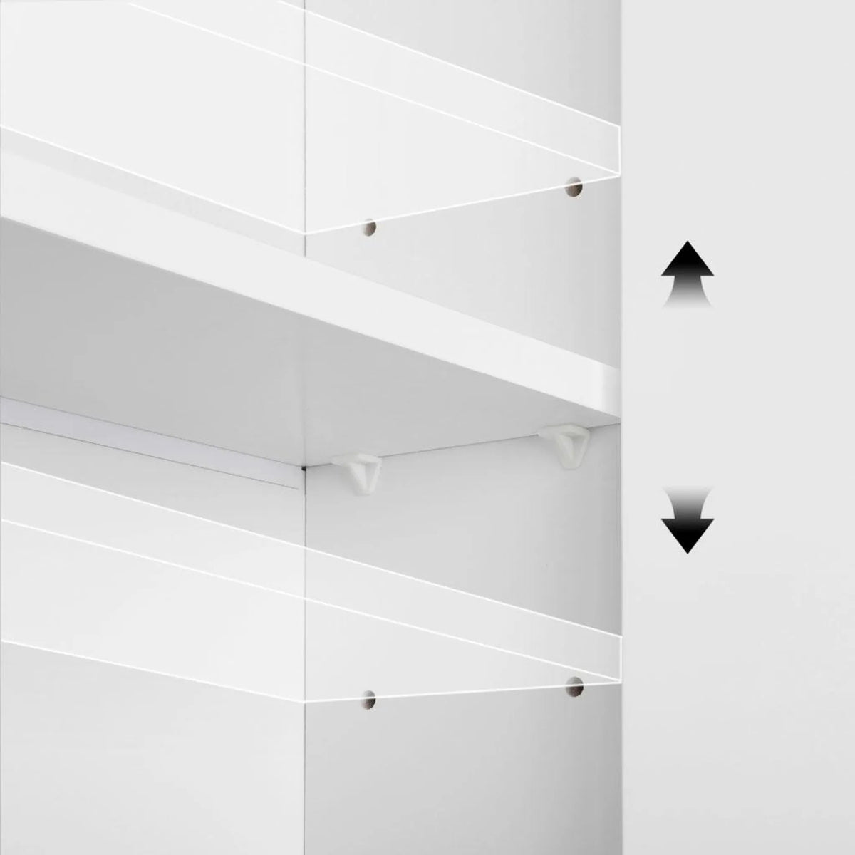 Yaheetech Wandkast Badkamer - Wit - 48,5 x 14 x 73 cm - Handdoekrek, Open Vak, Verstelbare Planken