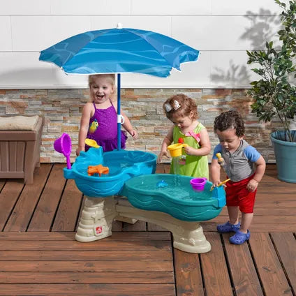 Step2 Spill & Splash Seaway watertafel - 109,9 × 63,5 × 57,2 cm - Met parasol