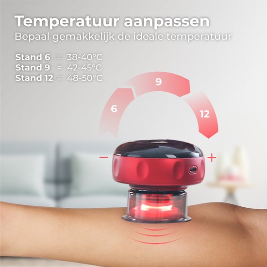 Nuvance - Elektrisch Cellulite Massage Apparaat - 12 Standen en Temperaturen - Volledig Lichaam - Cupping Cups Set Massage - Cellulite Cups - Hijama Cups - Anti Cellulitis
