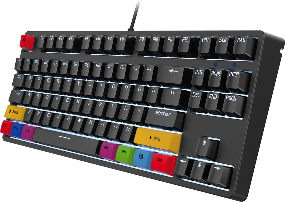 HXSJ L600 Bedraad Mechanisch Gaming Toetsenbord - QWERTY - 87 Toetsen - Rode Schakelaar - Zwart