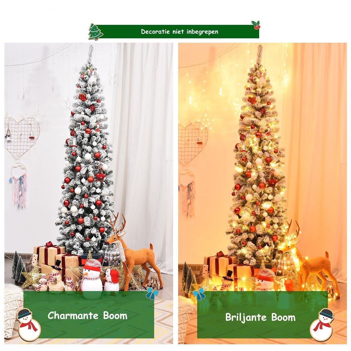 Coast Kunstkerstboom MET Sneeuw EN 350 Warm Witte LED Lampjes - 225cm