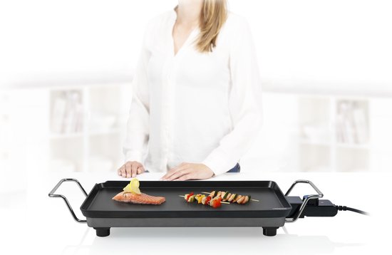 Princess Table Chef Superior Bakplaat 102240 - Gourmet - Grillplaat - Tafelgrill - 46x26 cm - 8 personen - Regelbare thermostaat - 2500W - Teppanyaki - Voor binnen en buiten - 2 meter snoer