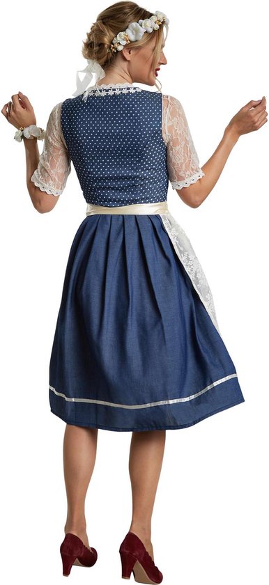 Dressforfun Midi-Dirndl Kleinwalsertal model 2 M - verkleedkleding kostuum halloween verkleden feestkleding carnavalskleding carnaval feestkledij partykleding - 304641