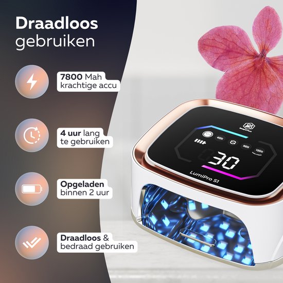 Beeperfect® UV Lamp Gelnagels - Nagellamp - Nagellamp UV Led - Nageldroger - Draadloos - Reflecterende binnenkant - Rose Goud
