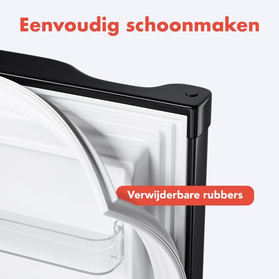 KitchenBrothers Koelkast - 81L - Tafelmodel Koelkast met Vriesvak - IJskast - Koelvriescombinatie - Frigo - Vrijstaand - Zwart