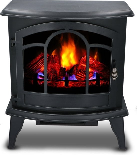 Alpina Elektrische Vicenza - Sfeerhaard - Afstandsbediening en Timer - LED Vlammen - 2000W - Zwart - Met Verwarming