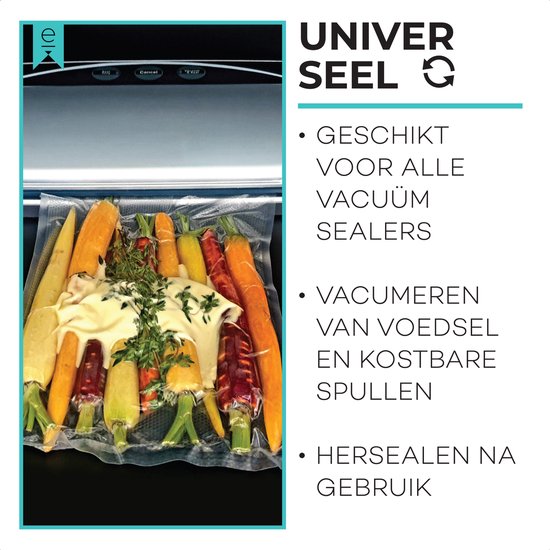 Vacuümzakken Voedsel - 16x25 cm - 100 stuks - Vacumeerzakken - Sous Vide Zakken - Vacuümzakken Met Microstructuur - Vacuüm Opbergzakken - BPA Vrij