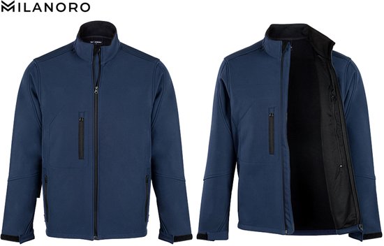 Milanoro - Wind- en waterdichte jasjes - Jas met kap - Navy - XXL