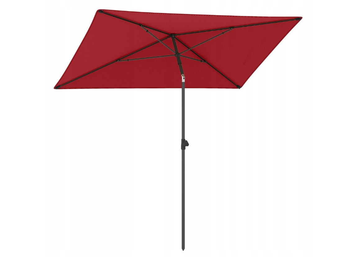 Coast Rechthoekige Balkonparasol met Kantelfunctie - Rood - 245 x 140 x 213 cm