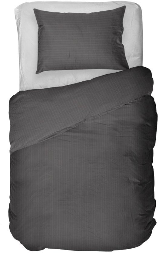Kayori Elin Dekbedovertrek Katoensatijn - 260x200-220 cm +2 slopen - Lits-jumeaux - Antracite