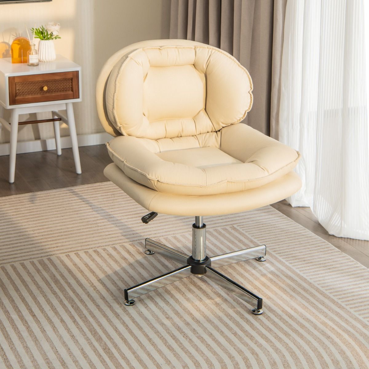 Coast Bureaustoel - ergonomische draaistoel - dubbel gewatteerde rug en zitting - beige