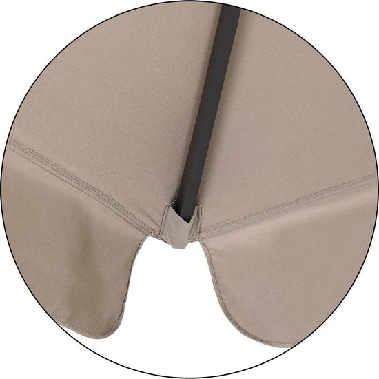 Kingsleeve Parasol - met Draaimechanisme - Taupe Ø 330cm