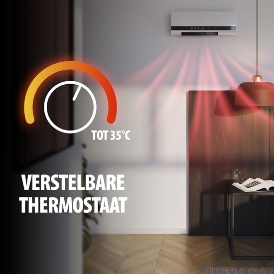 Tristar KA-5216 Keramische Kachel – 2000W – Met Afstandsbediening, Timer & Swingfunctie – Wandmontage