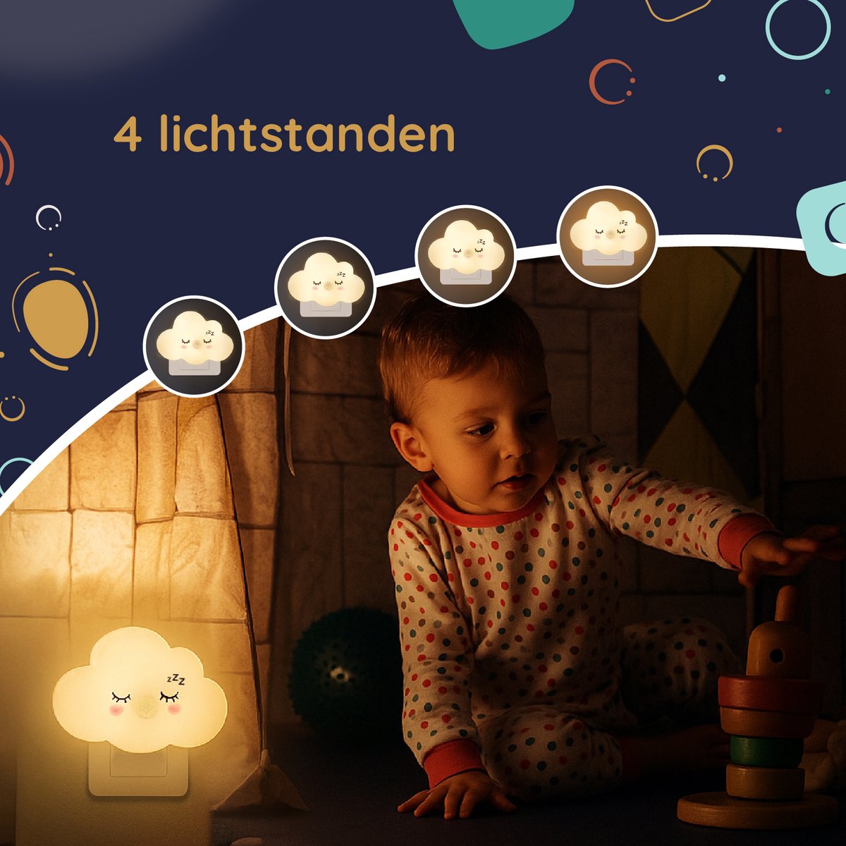Numsy Lumo Babykamer Nachtlampje - Bewegingssensor - 4 Helderheidsstanden
