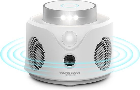 Vulpes Goods® Verjager - Ultrasonische Muizenverjager - Ongedierte Verjager Voor Binnen - Diervriendelijk Muizen en Insecten Bestrijding - Diervriendelijke Muizenval - 360 Graden Bescherming - Pest Repeller - MAX versie - Wit
