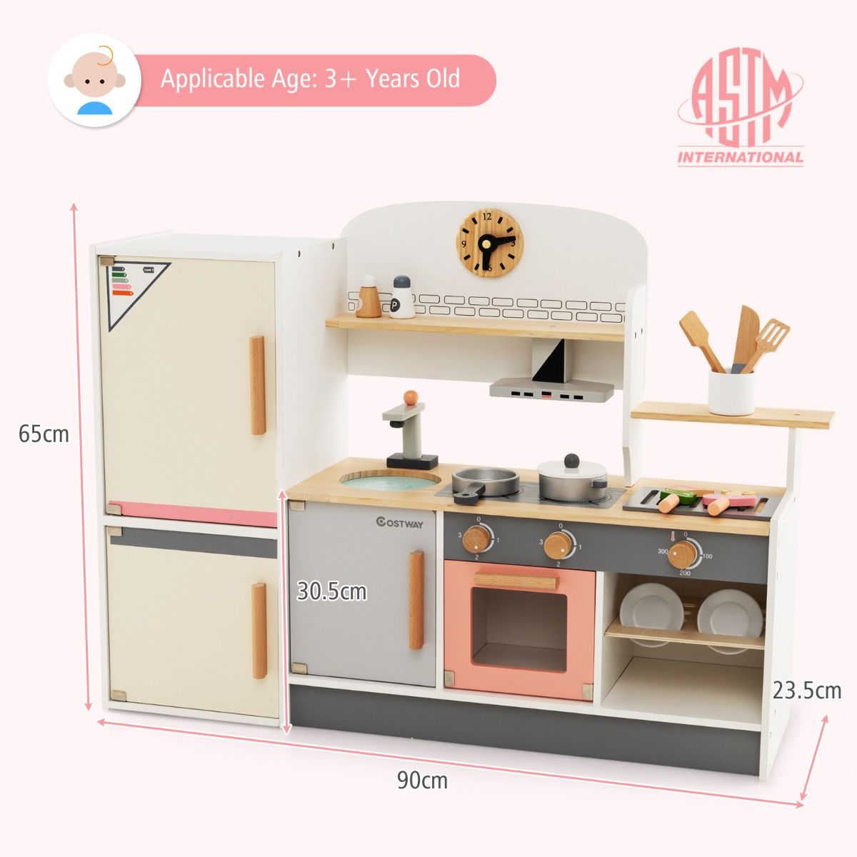 Coast Speelkeuken voor kinderen - Incl. Accessoires - 90 x 24 x 65 cm